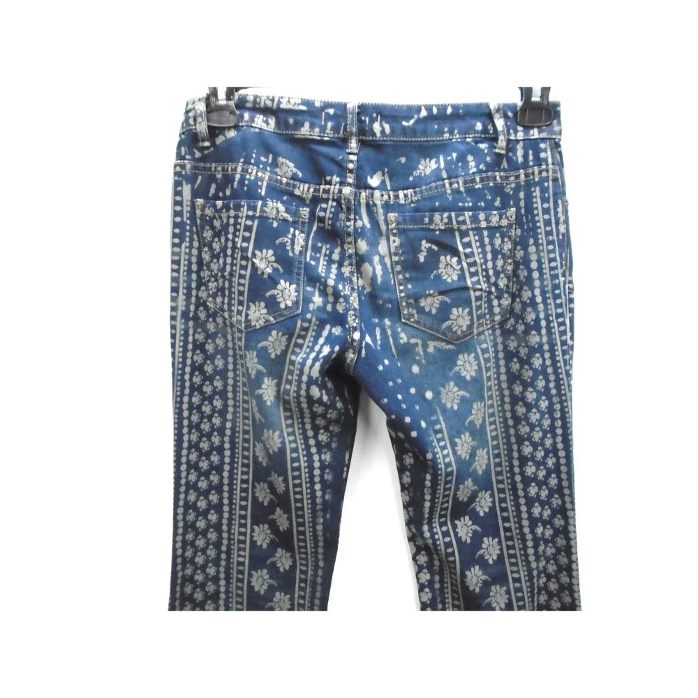 FREE PEOPLE MANTRA Bali Pattern Womens Size 28 (32x34) BELL BOTTON Flare Jeans - Picture 9 of 11